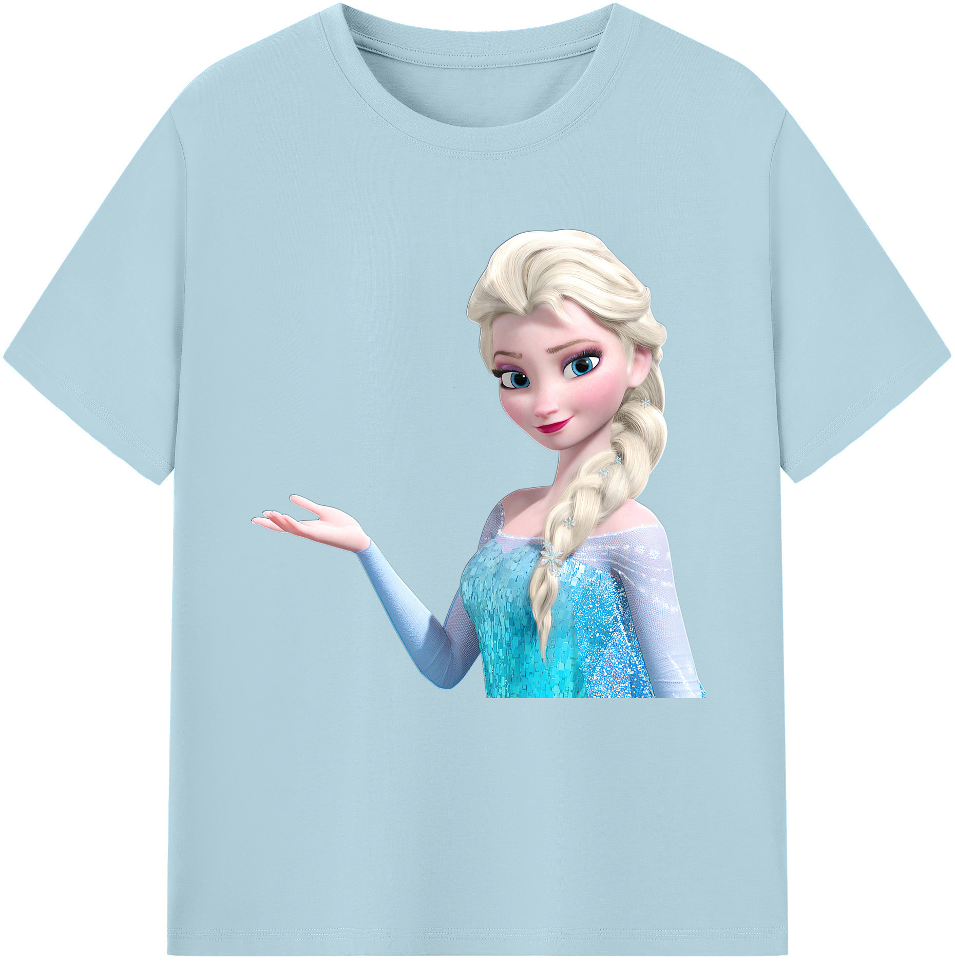 （画像用） アナと雪の女王 アンナ エルサ Frozen Anna Elsa 綿100％半袖Tシャツ（フロントプリント）